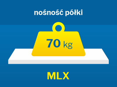 Regał magazynowy typu MLX do 70 kg/ na półkę